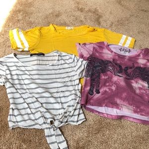 3 girl’s short sleeve shirts